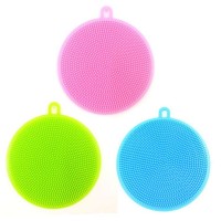 New design Reusable dish cleaner Silicone Kitchen cleaning washing sponge silicone dishwashing brush